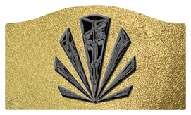 DASHELL-602-BK-SH-GD Black Sunburst Shimmer Gold Background